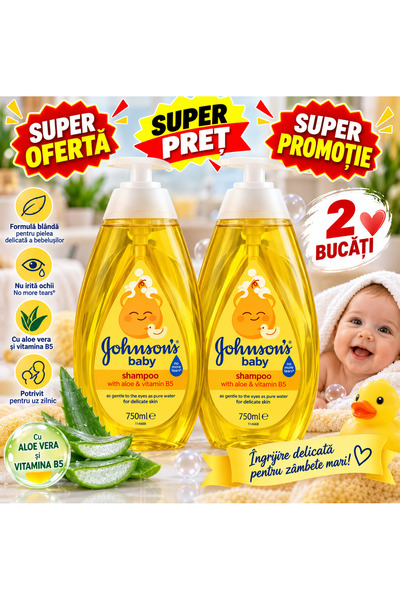 Johnson's Baby Συσκευασία 2 τεμαχίων Σαμπουάν μωρού Johnson's με Αλόη Βέρα κα...