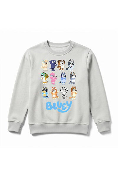 URBANTRENDSTORE سويت شيرت شتوي فاخر للأطفال مطبوع عليه Bluey، سطح داخلي ناعم