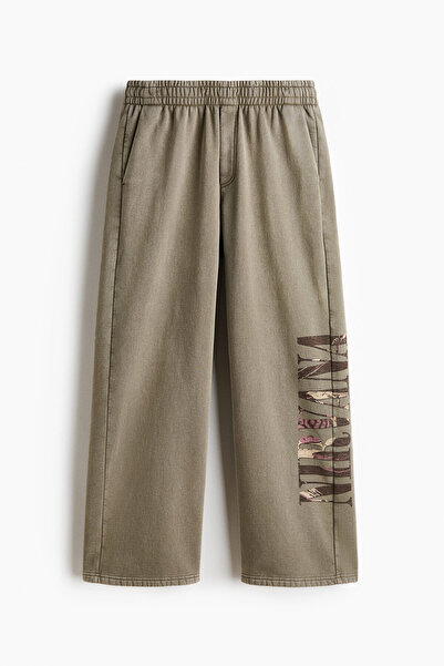 H&M Baskılı Eşofman Altı Relaxed Fit