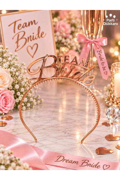 Parti Dükkanı Team Bride Rose Gold Mika Taç – Bride to Be Bachelorette Bridal...