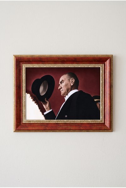 Asya Çerçeve Atatürk Tablosu, Çerçeveli, Camlı, Ayaklı, Kaliteli Baskı Dekora...