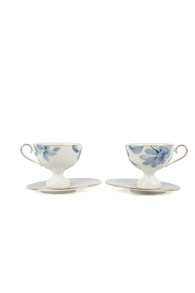 Generic Brand Linear Bloom Blue 2-Piece Coffee Cup Set 90Cc Kitchen > Boutiqu...