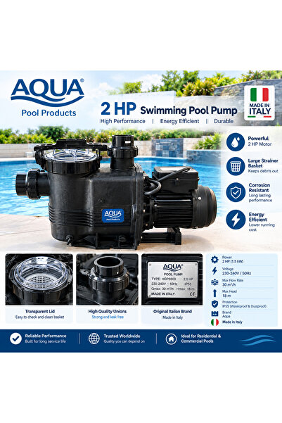 Aqua مضخة مسبح بقوة 2 حصان