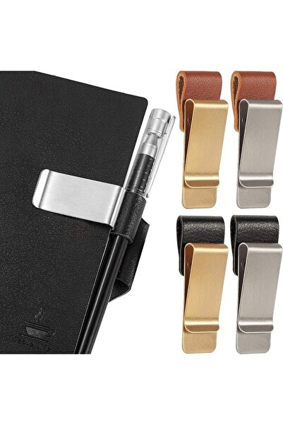 MAKINGTEC 4PCS Pen Loop Holder Notebooks Pen Sleeve, PU Leather Pen Holder, J...