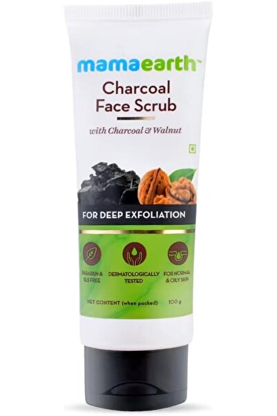 Mamaearth Charcoal Face Scrub for Oily and Normal skin, with Charcoal and Wal...