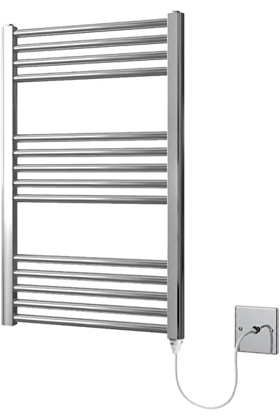 GENERAL 500w x 800h Electric Straight Heated Chrome Towel Rail Bathroom Radiator