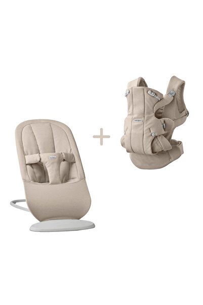 BabyBjörn 2’li Set Begin Ana Kucağı & Kanguru Hold Woven Sand Grey
