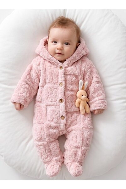 Dandini Kız Bebek Tavşanlı Özel Lüx Kışlık Tulum 7