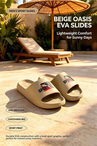 SaudEva Foot شباشب رياضية عصرية للرجال - تصميم شعار جريء ونعل مبطن ناعم