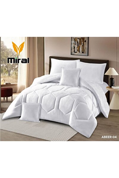 miral مفرش سرير شتوي ABEER -نفرين 6 قطع مخمل على فرو قياس 240*220