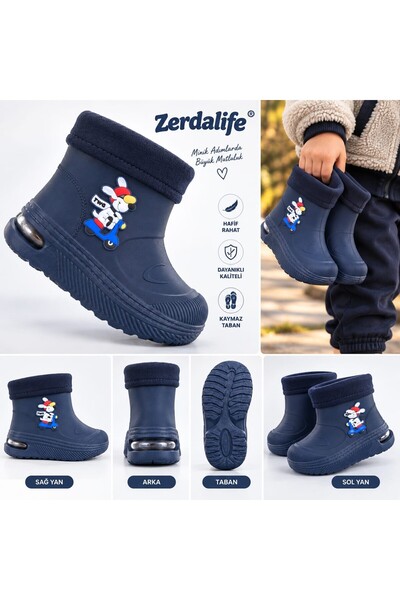 ZERDALİFE Çocuk ışıklı İçi peluşlü Kışlık Yağmur bot, su geçirmez Günlük çocu...
