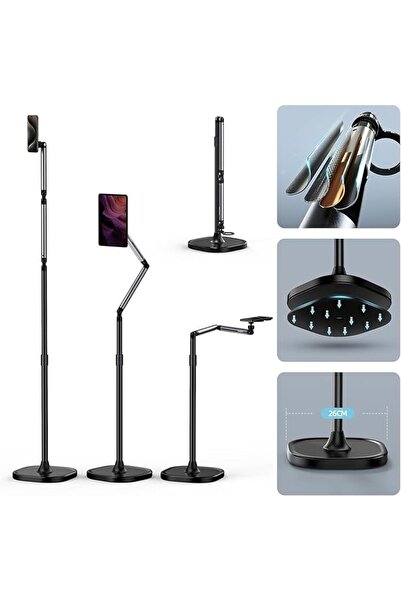 TELESIN ° Magnetic Phone Tablet Floor Stand, Aluminum Alloy Phone Holder Stan...
