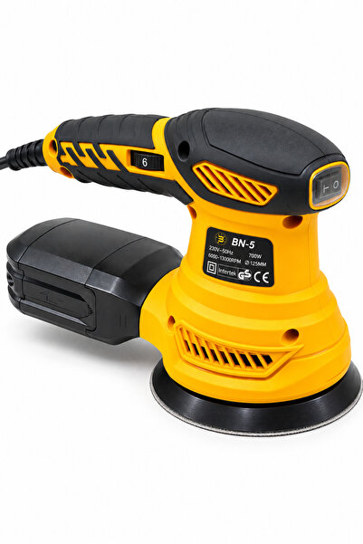 DynamicTech Elektrikli Orbital Zımpara 700W 125mm 6000-13000 RPM Devir Ayarlı Zımpara Makinesi