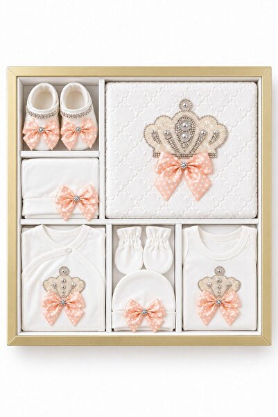 Pina Kids Baby Girl with Stones, Crown and Ribbon, Newborn Hospital Release 1...