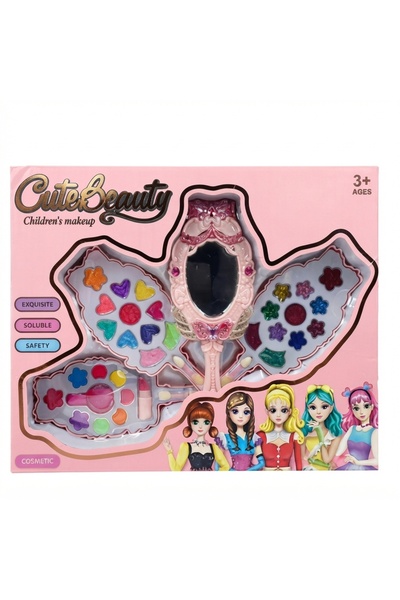 Generic Brand Butterfly Design Kids Makeup Kit Washable Safe Pretend Play Beauty Makeup Set Toy for Girls