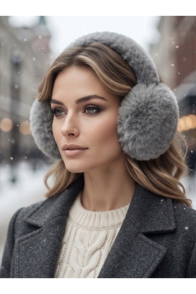Belifanti Collection Women's Winter Soft Plush Furry Earmuffs Gray