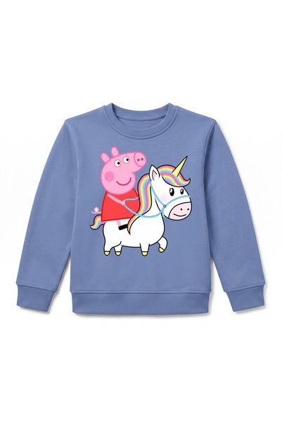 URBANTRENDSTORE Peppa Pig Baskılı Çocuk Premium Kışlık Sweatshirt Yumuşak Şar...