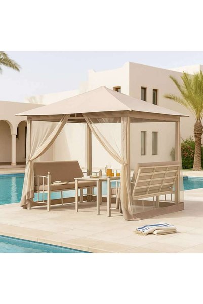 PAN HOME Rosa Gazebo With Sofa - Beige