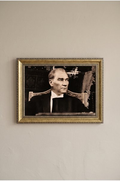 Asya Çerçeve Atatürk Tablosu, Çerçeveli, Camlı, Ayaklı, Kaliteli Baskı Dekora...
