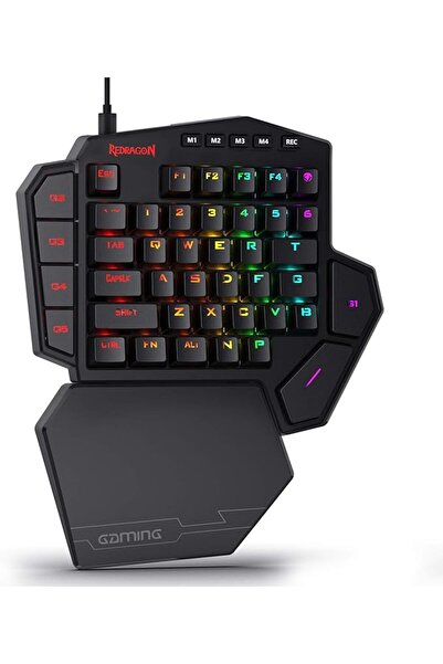 REDRAGON K585 DITI One-Handed RGB Mechanical Gaming Keyboard, Blue Switches, ...