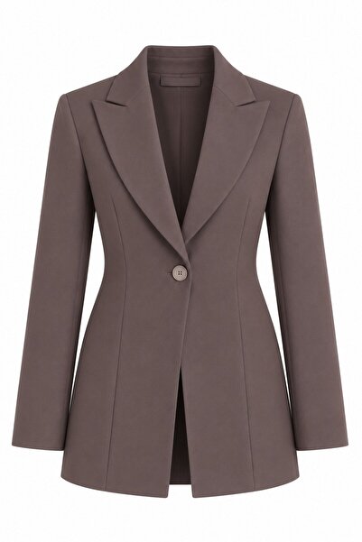 Laluvia Brown Blazer Jacket - 2Y9684