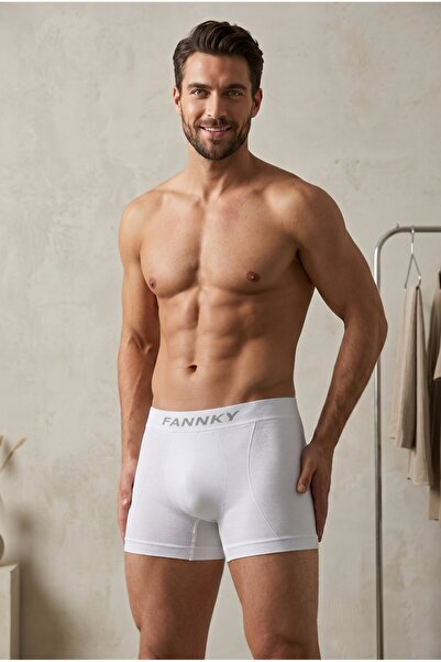 FİT WOMEN Men's Casual Comfort Daily White Boxer