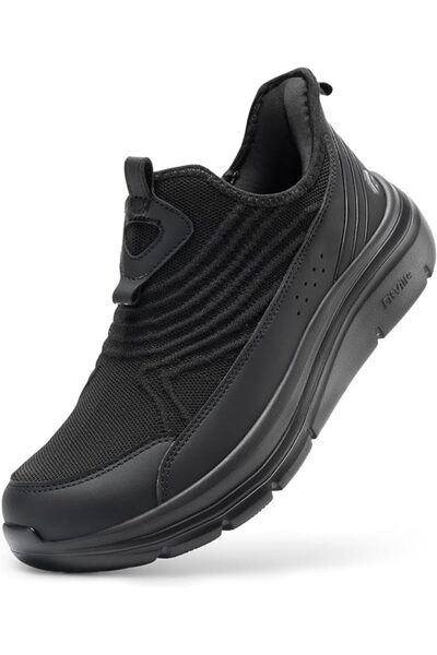 FitVille Men's Extra Wide Slip on Walking Shoes, Breathable Hands Free Slip o...