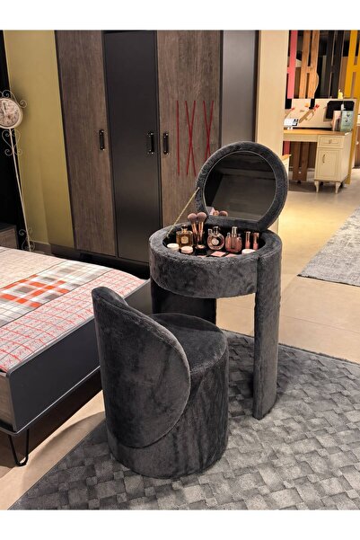 Aynalı Makyaj Masası ve Puf Set Peluş