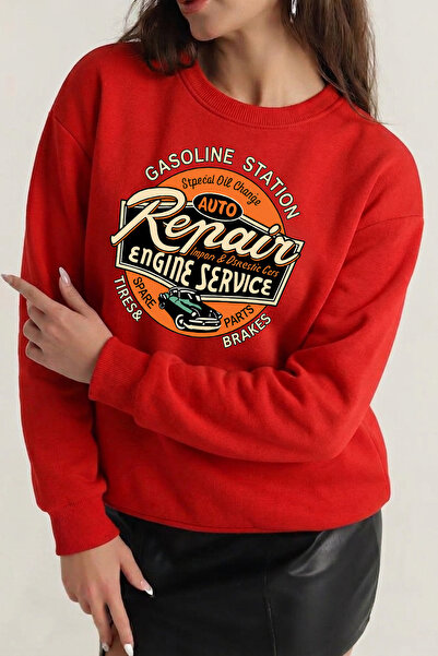 trendypassion Unisex φούτερ με στάμπα GASOLINE και λαιμόκοψη ποδηλάτου