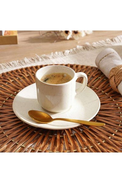 PAN HOME Casafina Stoneware Coffee Cup Saucer 130ml -cream