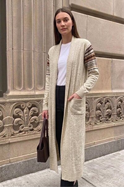 onno style women كارديجان نسائي طويل بنمط كليم من التريكو