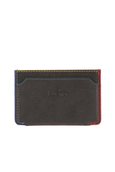 BUENO Brown Leather Unisex Card Holder
