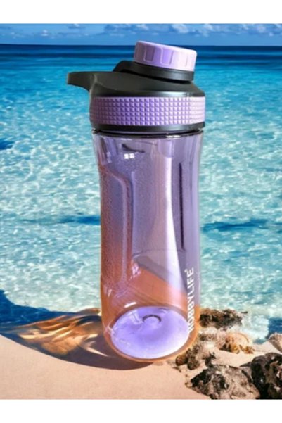 YEMA GLOBAL Hobby Life Şeffaf Spor ve Ofis Su Matara 730ml Mor Plastik, Hafif...