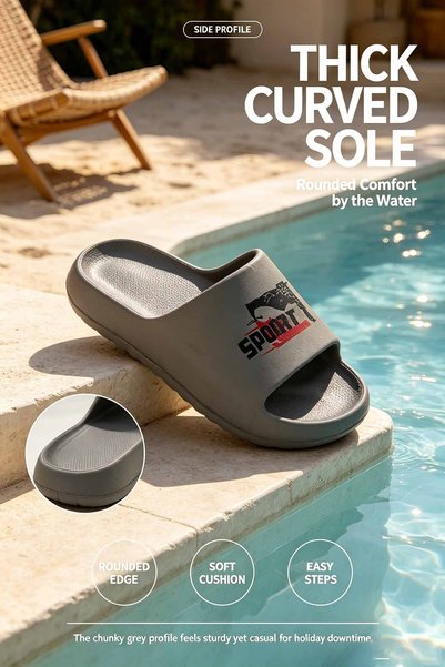 SaudEva Foot شباشب رياضية عصرية للرجال - تصميم شعار جريء ونعل مبطن ناعم