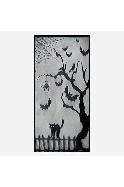 Flying Tiger Copenhagen Yarasa ve Örümcekli Halloween Temalı Perde