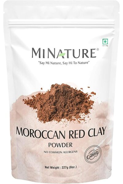 minature Moroccan Red Clay Powder by mi nature | Suitable for Face Mask, Scru...