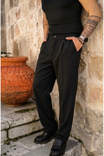 OUTFİT MAN Baggy Classic Trousers Black