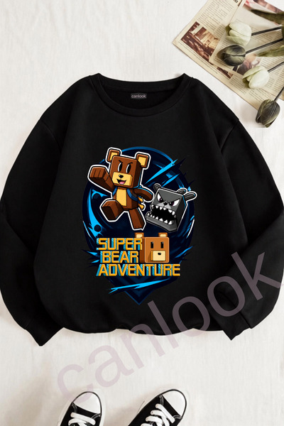 Canlook سويت شيرت للأطفال مطبوع عليه Super Bear Adventure