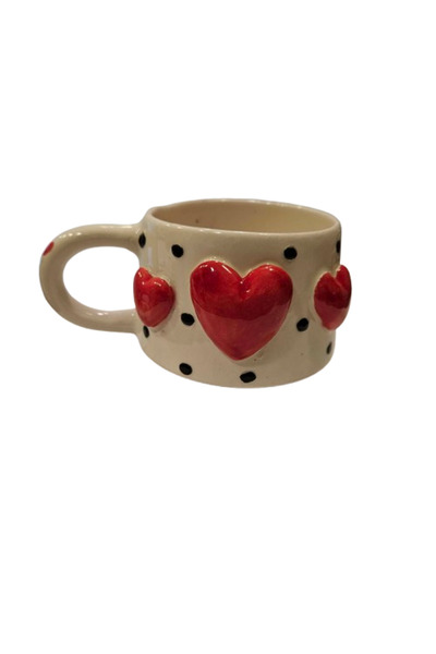 Generic Brand Ceașcă de cafea, Inimă, Ceramică, Lucrată manual
