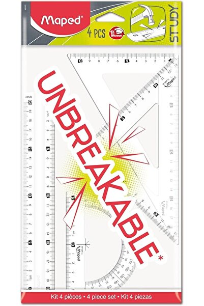 Maped Unbreakable Drafting Set 4-Pieces, 20 cm Size