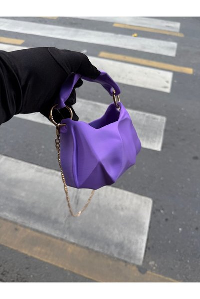 Mia Collection Asymmetrical Lilac Women's Hand and Shoulder Bag 3D Print Mini Size