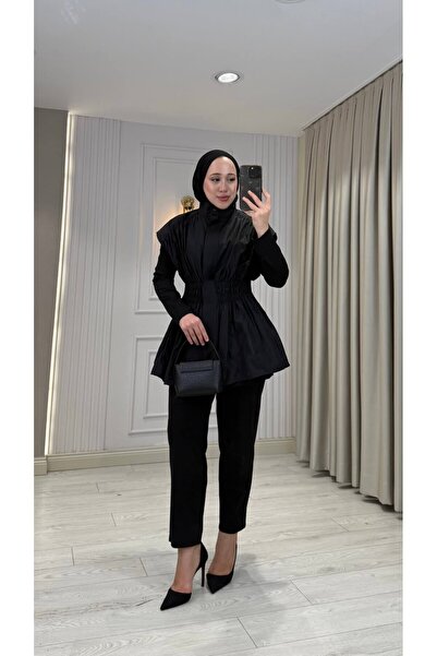 Jupe Kadın Örme Kumaş Tafta Yelekli Üçlü Takım 8677