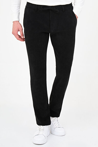 Mcr Corduroy Slim Fit Jogger Velvet Men's Trousers Black - 38389.26K