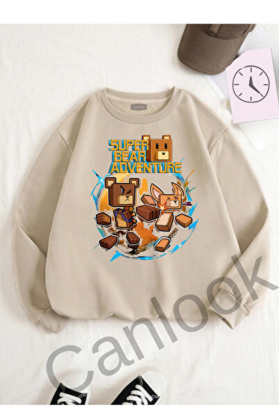 Canlook Super Bear Adventure Baskılı Çocuk Sweatshirt