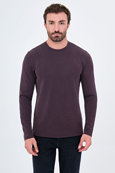 Mcr Straight Slim Fit Crew Neck Bi-Stretch Interlock Long Sleeve Men's T-Shir...