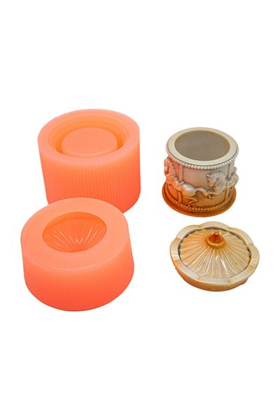 NETTENS Atlı Karınca Kapaklı Beton Saksı Silikon Kalıp B-119