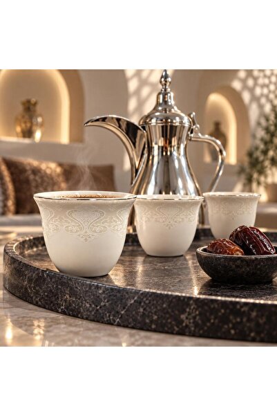 laverahome Eastern Patterned Luxury Porcelain Coffee Cup Set |