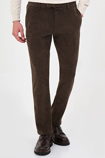 Mcr Corduroy Slim Fit Jogger Velvet Men's Trousers Brown - 38389.26K