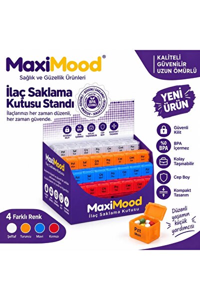 MaxiMood Haftalık Hap Saklama Kutu Standı 12'li