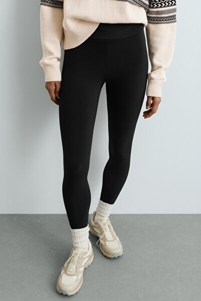 Oysho Bilek hizasında High rise Super extra warm Seamless taytlar Extra warm ...